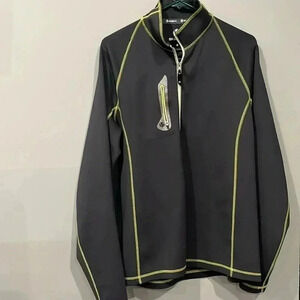 [L]SUNICE  Pullover Mens  Gray Golf Long Sleeve Quarter Zip-NWOT